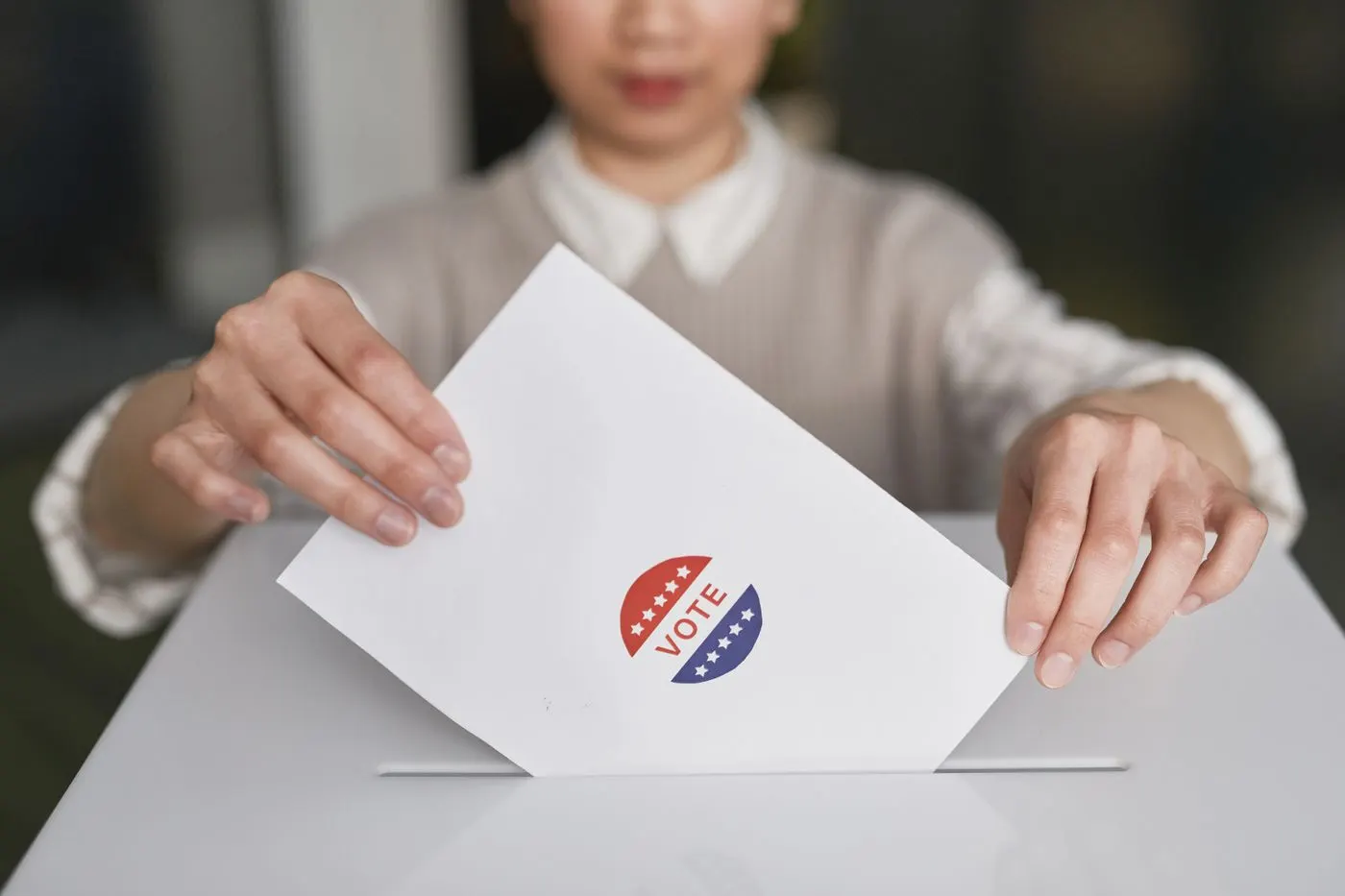 A voter casting a ballot